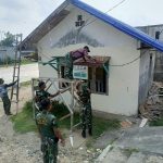 Personel Koramil 04/Tebing GORO bedah PAUD Cahaya Hati 