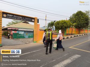 Satlantas Polres Karimun Gelar Strong Point Pagi, Pastikan Arus Lalu Lintas Aman dan Lancar
